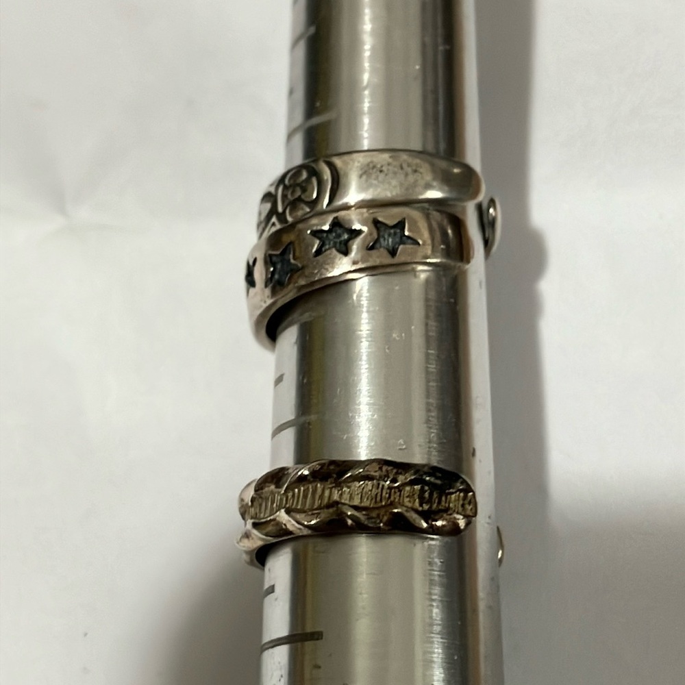Sterling Silver Star and Floral Toe Ring Set - Picture 4 of 4